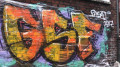 Großflächige Graffitibeschmierung